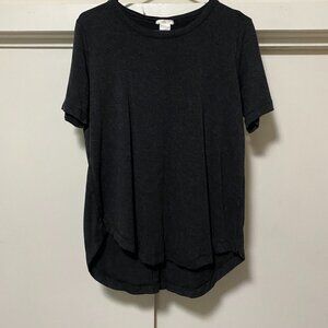 Matty M, short sleeve, dark gray tunic, size S